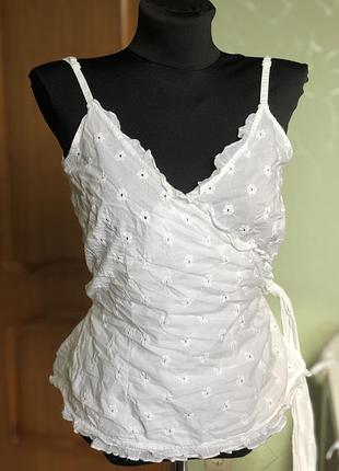 Блуза майка топ прошва в стиле zara