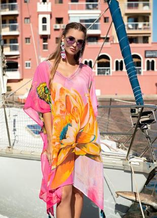 Красивенная шифоновая пляжная туника indiano код 21ni-306 sh