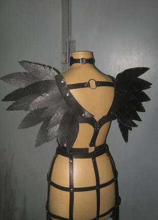 Крила ангела , шкіряні крила , великі крила, портупея, малефисента . halloween gothic,...
