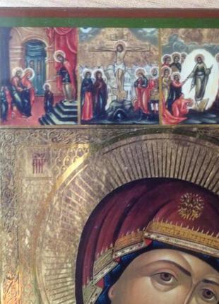 Казанская икона божьей матери 17 х 21 см фотопечать-дерево