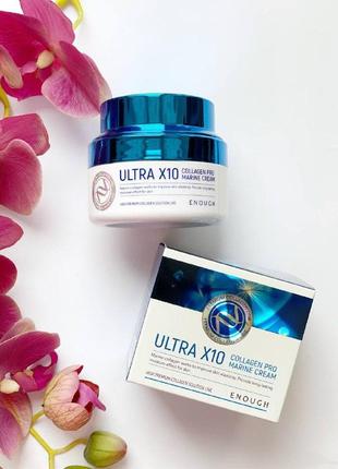 Колагеновий крем для обличчя enough ultra x10 collagen pro marine cream