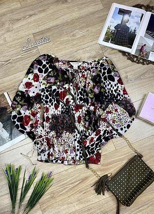 Allison tailor нереальная трендовая блуза топ с объёмными рукавами в цветочный принт 🔥