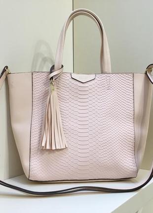 Кожаная сумка шопер пляжная городска номерная бренд victoria's secret  оригинал!
