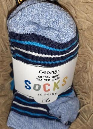 Носки george striped trainer socks 10 pack2 фото