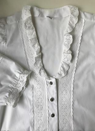 Винтажная блуза из хлопка с кружевом красивые пуговицы винтаж4 фото