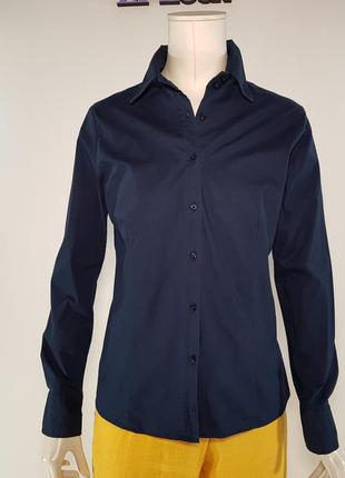 Блузка рубашка "montego" хлопковая синяя (германия).2 фото