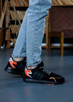 Мужские кроссовки adidas nite jogger og black orange