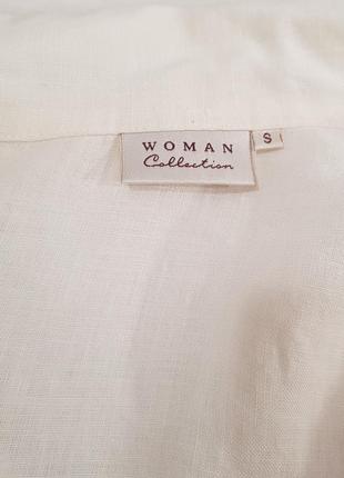 Блузка сорочка жакет "woman collection by h&m" біла лляна (швеція).10 фото