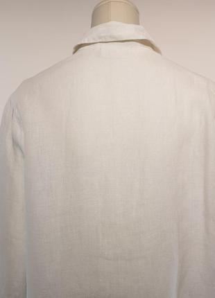 Блузка рубашка жакет "woman collection by h&m" белая льняная (швеция).8 фото