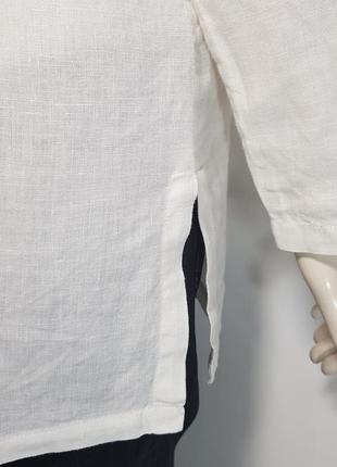 Блузка рубашка жакет "woman collection by h&m" белая льняная (швеция).6 фото
