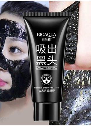 Черная маска-пленка для лица bioaqua activated carbon remove blackhead mask, 60г
