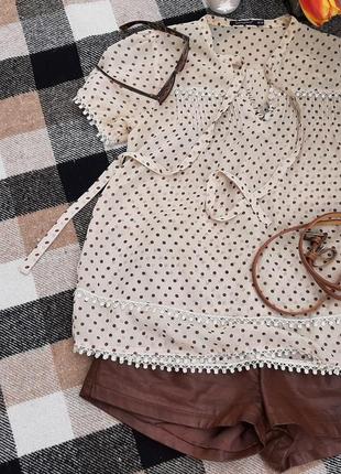 👚лёгкая свободная легка блуза в горошек горох оверсайз