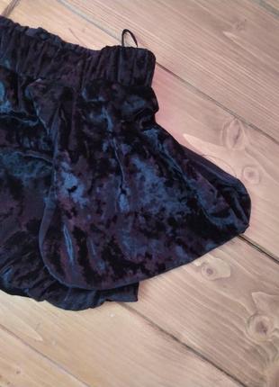 Велюровая юбка на резинке короткая, бархат / спідниця коротка велюрова6 фото
