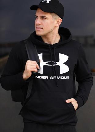 Чоловіча толстовка,худі under armour спортивна кофта чорна.