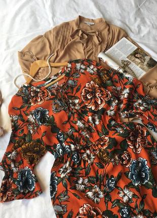Дуже гарна міді сукня насиченого помаранчевого кольору7 фото