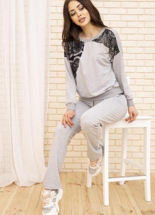 Костюм жіночий колір сіро-чорний