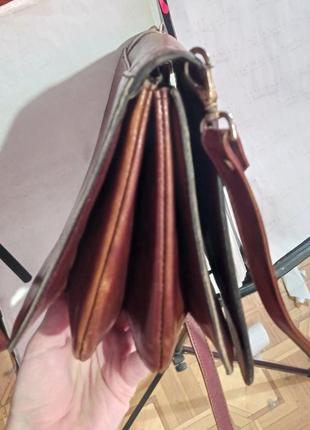 Кожаная сумочка трапеция assima creation карамельного цвета настоящий винтаж 90е4 фото