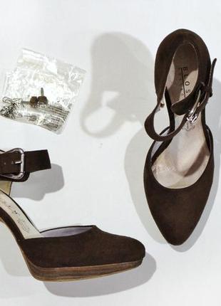 Открытые туфли натур. замша mary jane - тренд