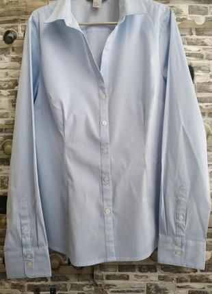 Стрейчевая блуза -рубашка в мелкую полоску*офисная рубашка
