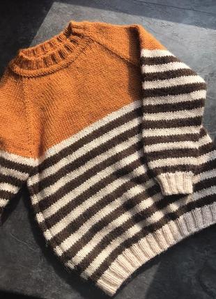 Детский пуловер стильный и уютный ручной работы1 фото