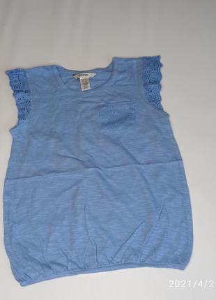 Майка футболка туника  для девочки с кружевом