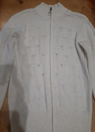 Теплая кофта на девочку 8-9 лет