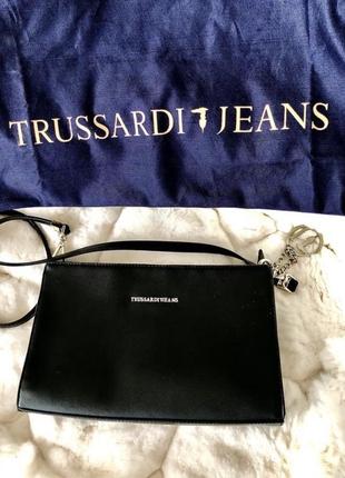 Сумка чёрная trussardi jeans