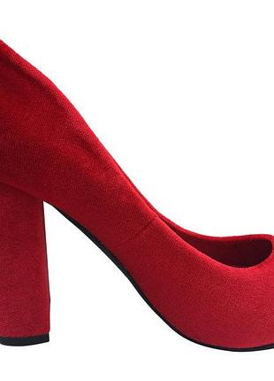 Туфли женские seastar le018 красные (весна-осень бархат)