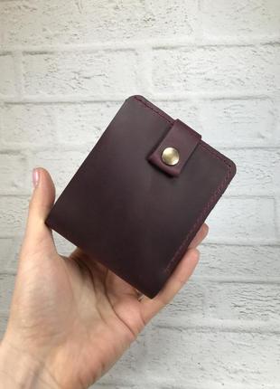 Кожаный кошелёк “lester” бордовый.1 фото