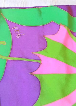 Pato подписной шелковый платок ручная роспись "зонтики" 82х862 фото