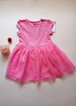 Яркое розовое нарядное платье акция! carters 18м на 76-81см4 фото