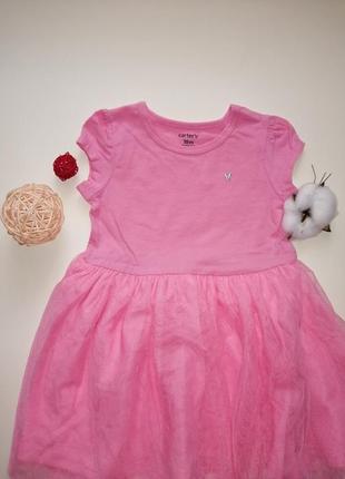 Яркое розовое нарядное платье акция! carters 18м на 76-81см5 фото