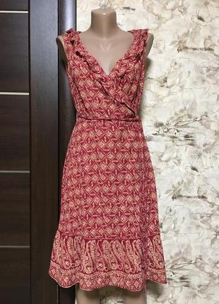 Натуральне плаття в принт,на запах fat face