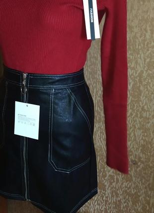 Жіноча шкіряна миниюбка хс, с, м