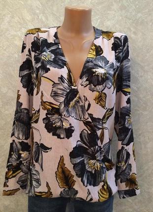 Блуза на запах в цветы warehouse