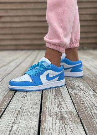 Женские кроссовки nike air jordan 1 blue white  36-37-38-394 фото