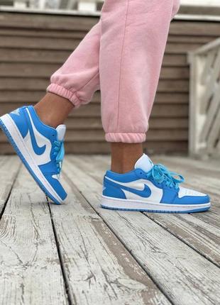 Женские кроссовки nike air jordan 1 blue white  36-37-38-393 фото