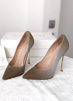 Ошатні мерехтливі туфлі casadei - оригінал золото срібло2 фото