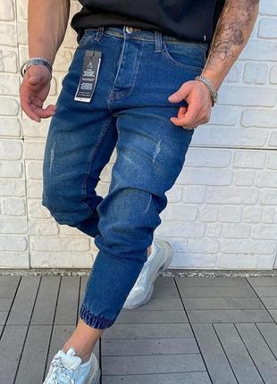 Джоггеры джинси чоловічі сині рвані туреччина / джоггери джинси чоловічі рвані сині1 фото
