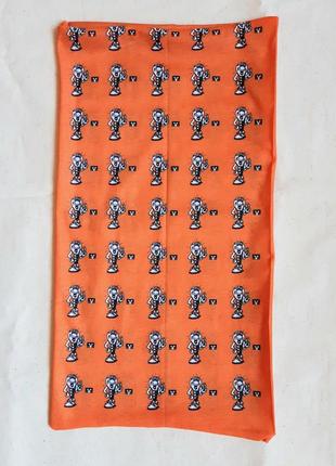 Оранжевий трикотажний шарф хомут бафф футбол унісекс стік з німеччини1 фото