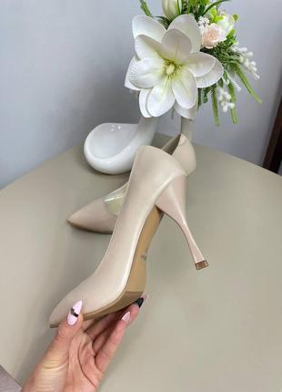 Шкіряні туфлі човники шпилька шкіряні туфлі5 фото