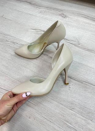 Шкіряні туфлі човники шпилька шкіряні туфлі7 фото