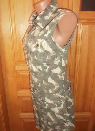 Платье кардиган сарафан  на змейке хаки классическое распродажа р. s - orsay5 фото