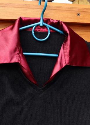Кофта обманка, пуловер з імітацією блузки сорочки4 фото