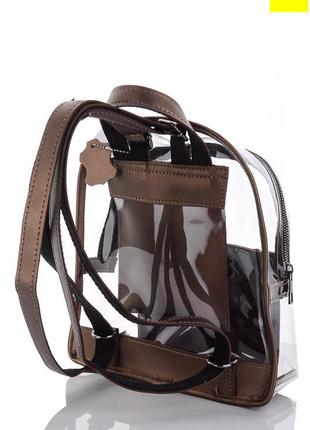 Женский рюкзак «бонные» коричневый силувый5 фото