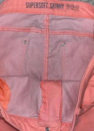 Яркие коралловые брюки,джинсы,скини super soft skinny denim co9 фото