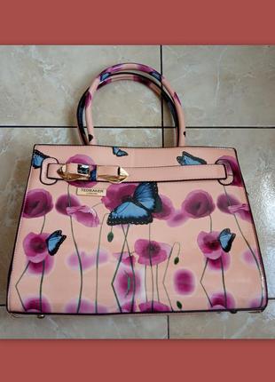 Яскрава лакова сумка ted baker з квітами та метеликами, нюанс1 фото