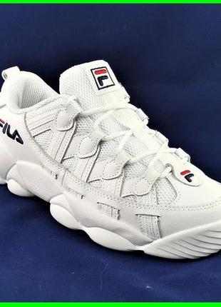 Кроссовки женские fila the белые кожаные фила