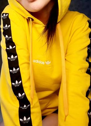 💛худі adidas жовте з чорним лампасом, толстовка