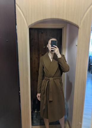 Пальто с поясом цвета кэмэл1 фото
